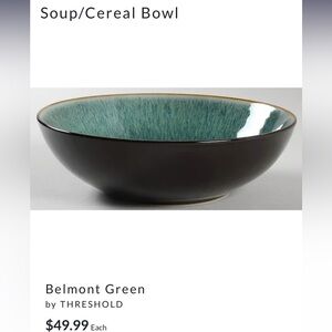 Threshold Belmont Green Soup/Cereal Bowl